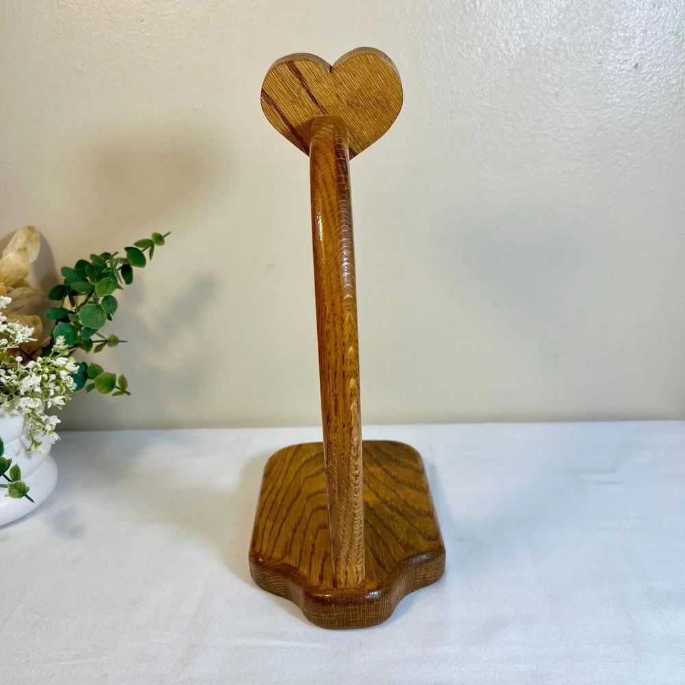 Vintage Hand-Crafted Heart Shaped Wood Banana Hook Holder
